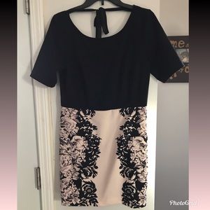 Black and Cream Bodycon Floral Dress